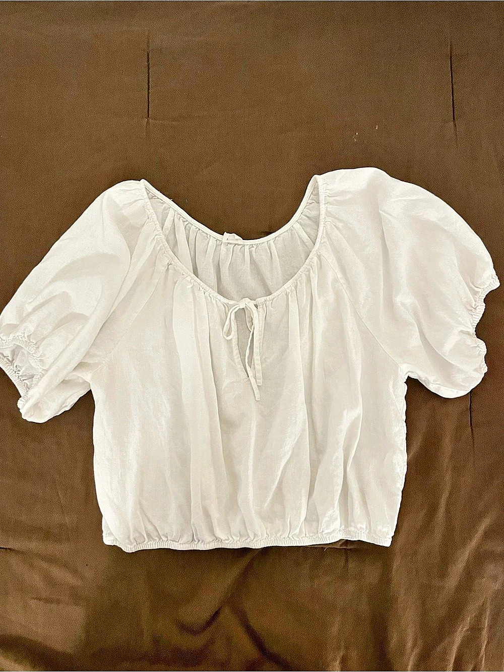 Wilfred Free The Tie-Front Blouse Puff Sleeve White Medium